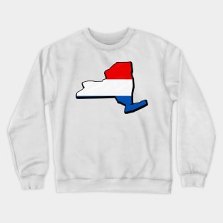 Red, White, and Blue New York Outline Crewneck Sweatshirt